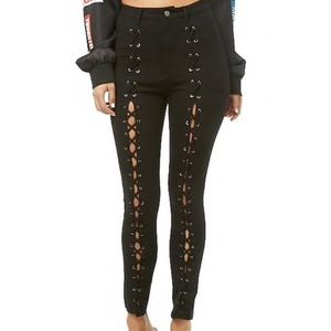 Skinny lace up pants!